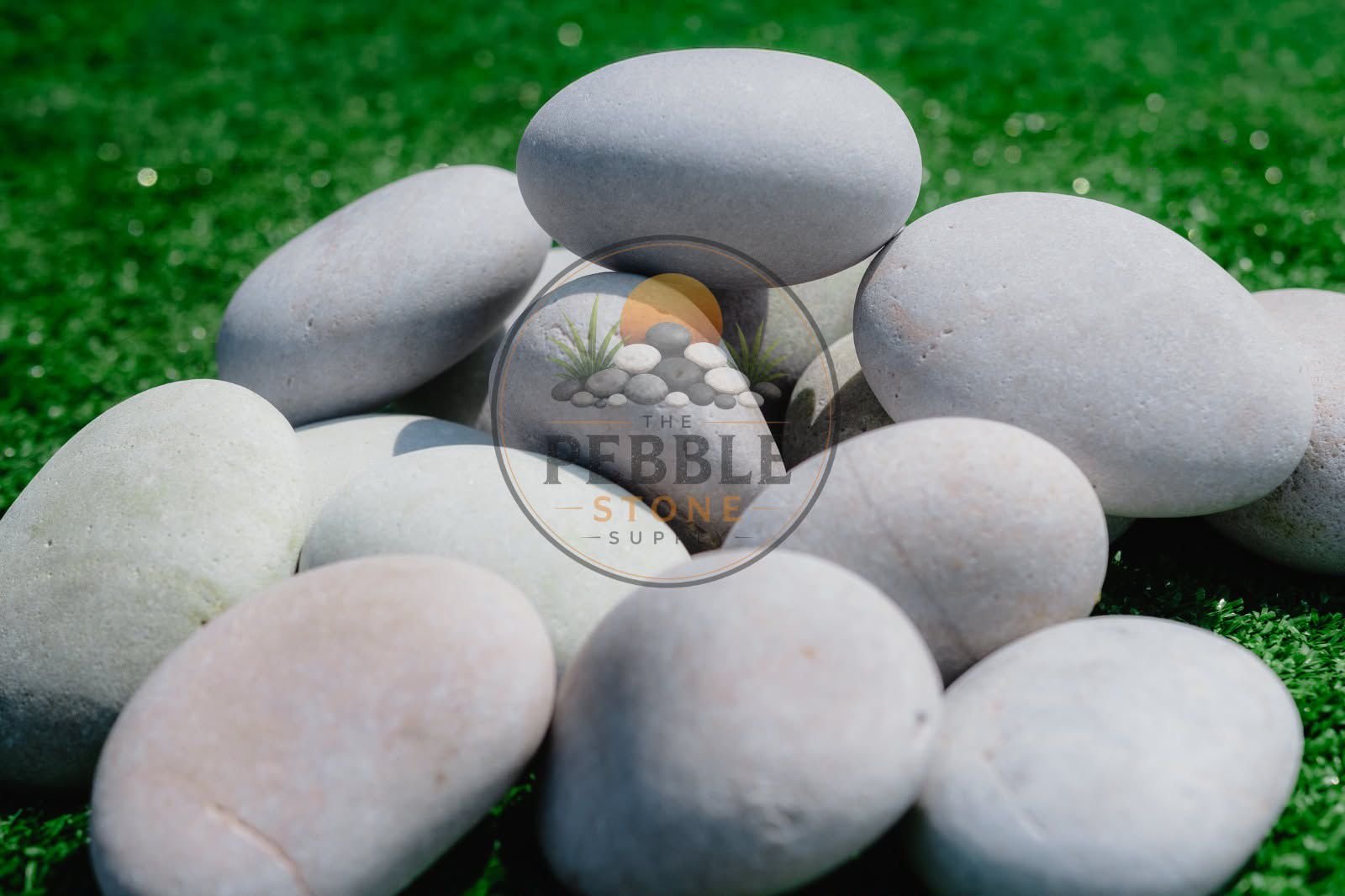 White pebble stones — premium export product from The Pebbles Stone Supply LLC